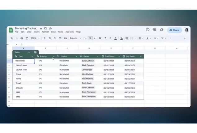 Google Sheets now has Microsoft Excel’s one-click tables