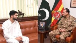 Boxer Amir Khan, martial arts champion Shahzaib Rind meet COAS   