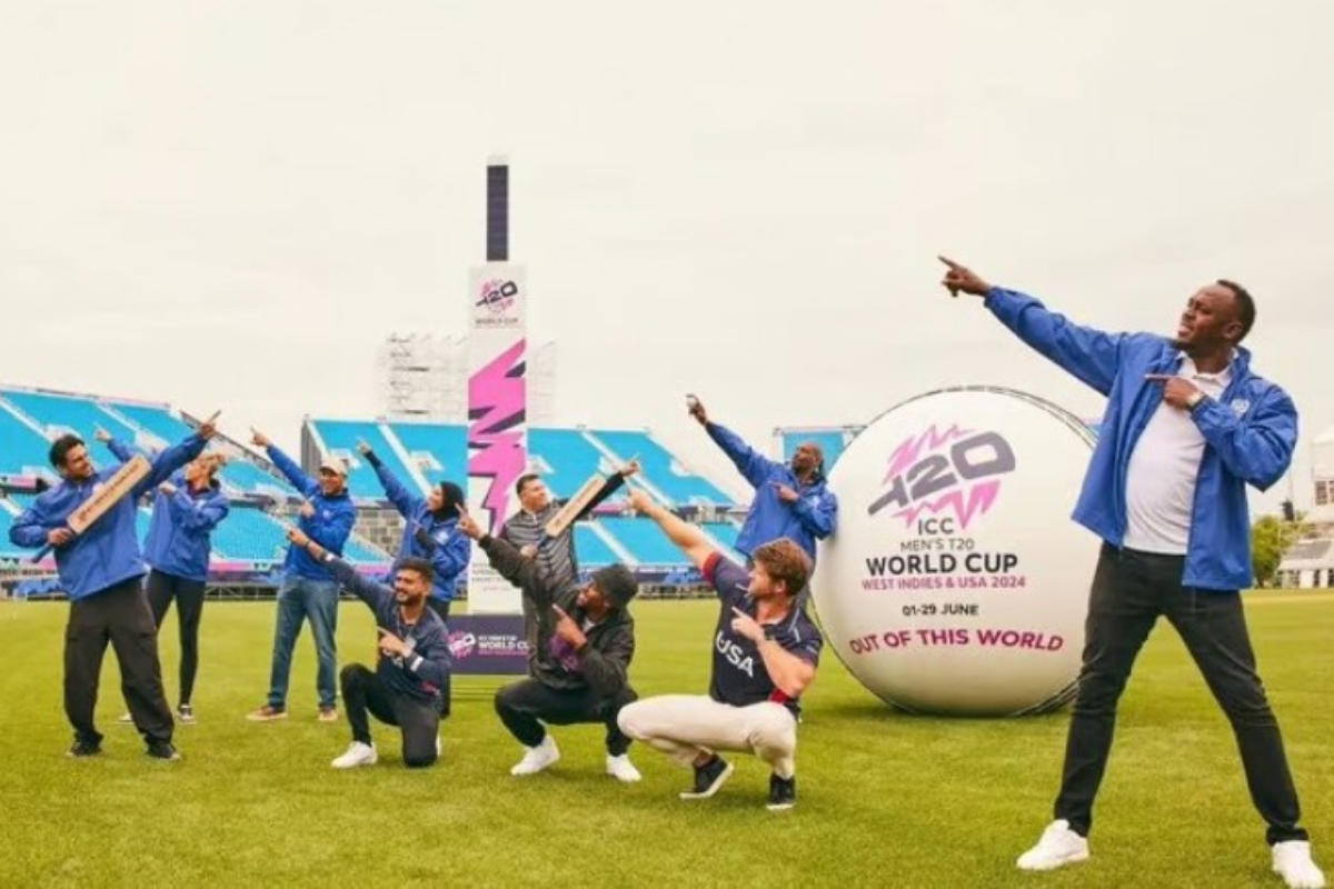 Usain Bolt shows his admiration for cricket