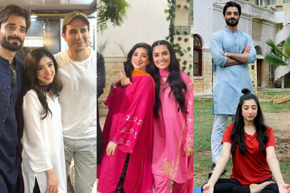 Ayeza khan and Mariyam Nafees shared BTS pictures from “Jaan E Jahan”
