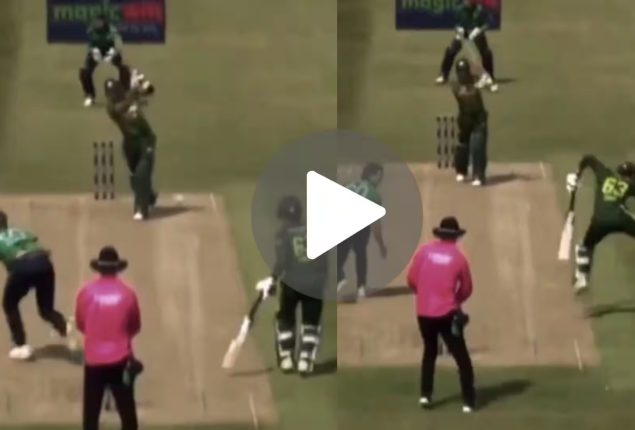WATCH: Babar Azam nearly injures Saim Ayub during first T20I match against Ireland