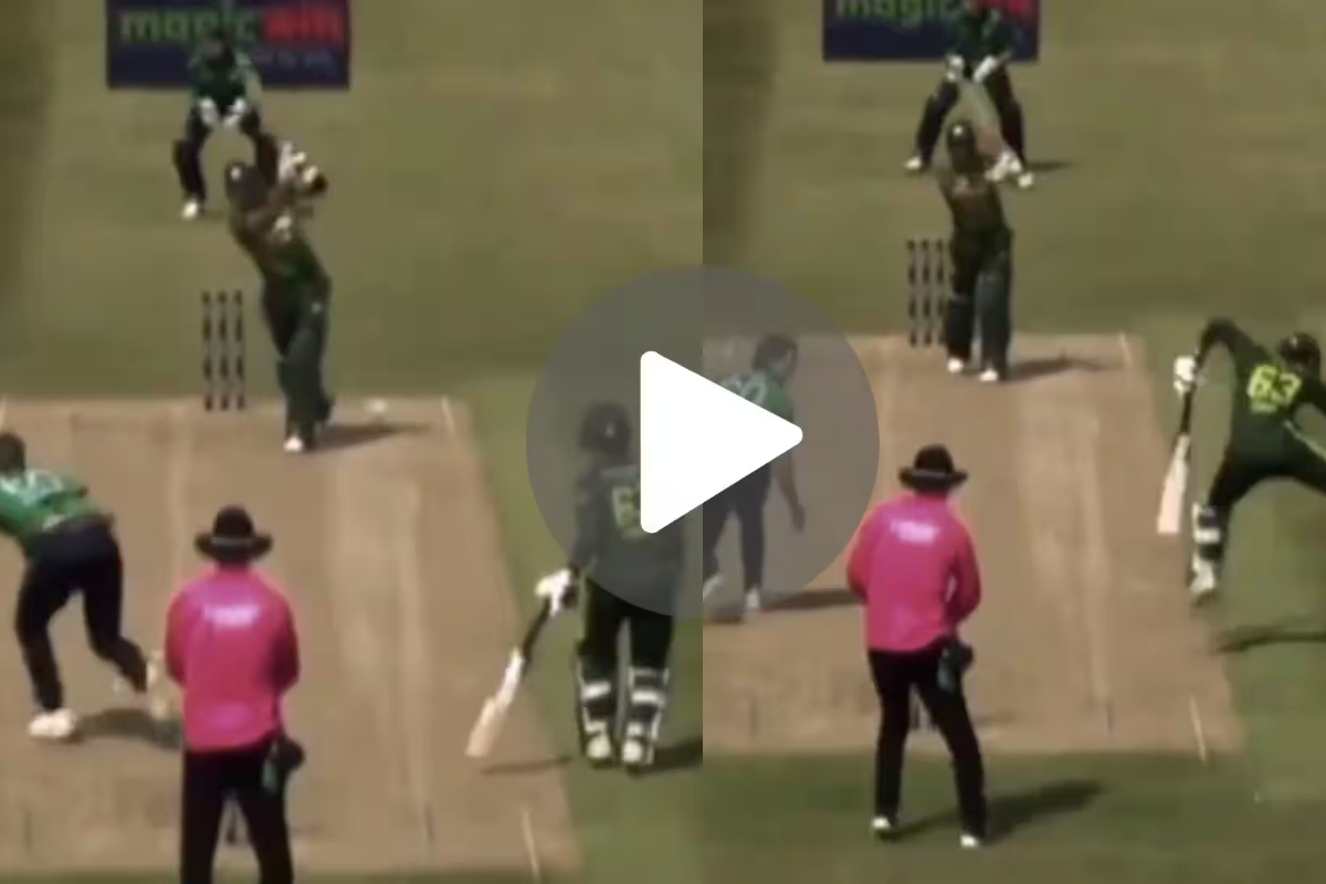 WATCH: Babar Azam nearly injures Saim Ayub during first T20I match against Ireland