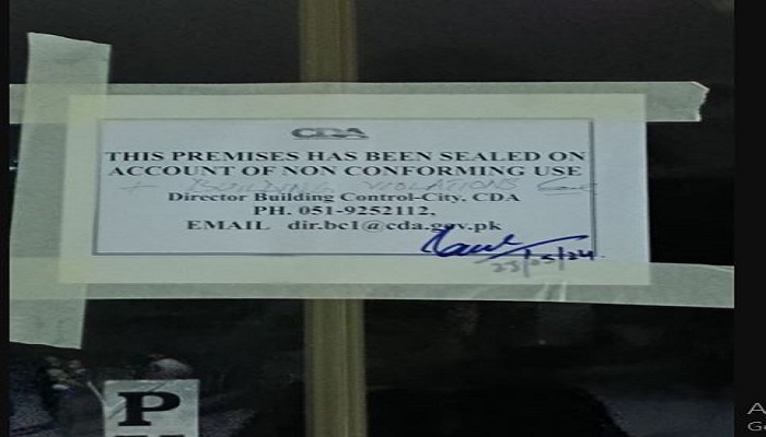 CDA seals PTI Central Secretariat in Islamabad