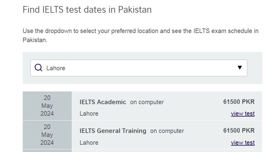 Latest IELTS Fee Update For Lahore - May 2024