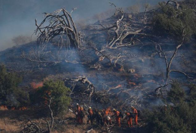 Authorities issue evacuation orders as wildfire north of Los Angeles spreads