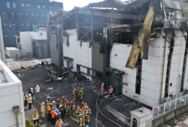 South Korea: Exploding batteries trigger deadly fire in factory