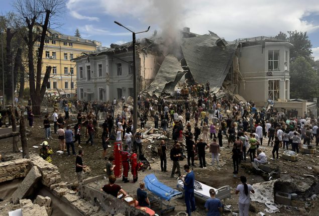 Russian missiles claim 36 lives, destroy children’s hospital
