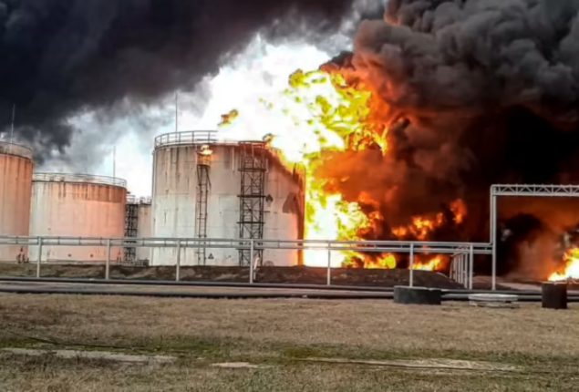 Ukraine strikes Russian Oil depot as Moscow reports progress in Donetsk region