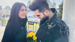 Sarah Khan Receives Giant Rose from Falak Shabbir: Watch Video