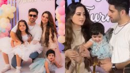 Aiman Khan and Muneeb Butt Unveil Daughter Miral’s Face on Her First Birthday
