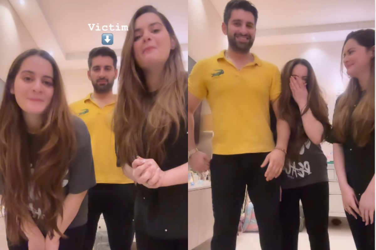 Aiman and Minal Khan prank Muneeb Butt as victim in "Give Me My Money" video