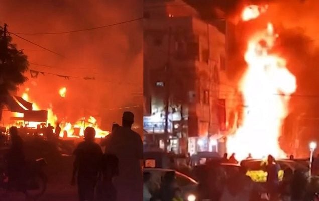 One killed as fire erupts at illegal petrol pump in Karachi