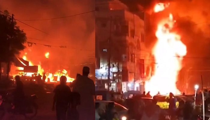 One killed as fire erupts at illegal petrol pump in Karachi