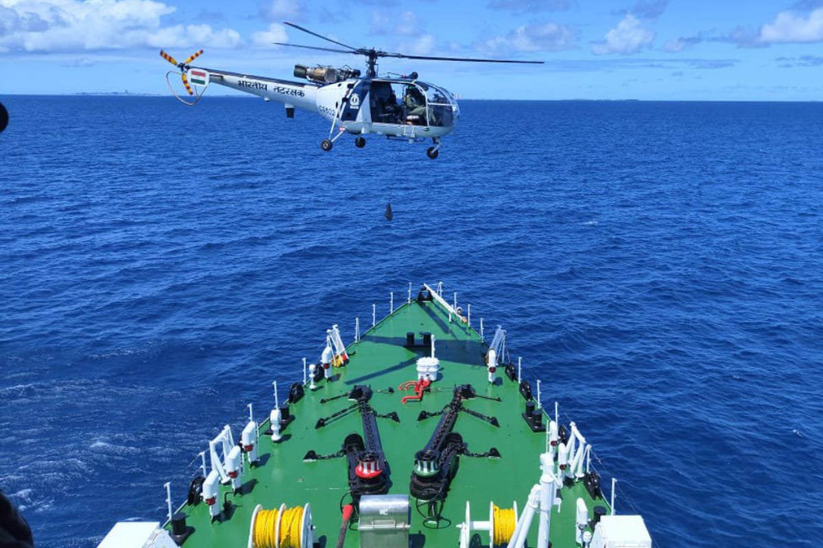 India searches for coast guard crew after helicopter crash
