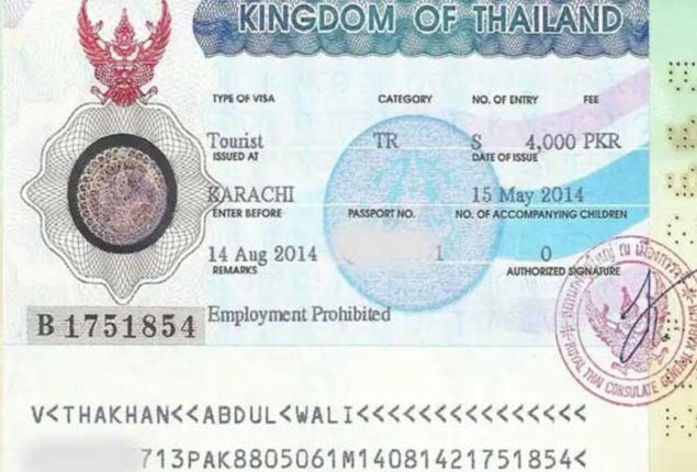 Thailand visit visa fee in Pakistan – December 2024