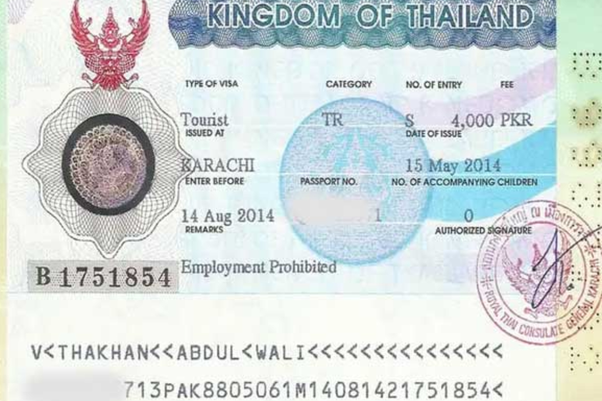 Thailand visit visa fee in Pakistan - December 2024