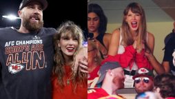 Taylor Swift jokes about 'Photobombing' herself while Celebrating Travis Kelce's success