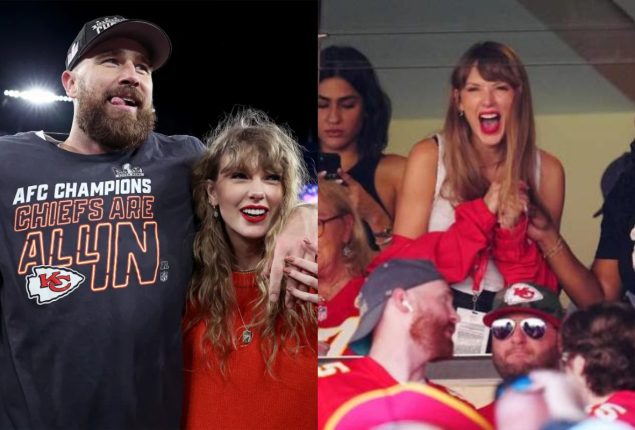 Taylor Swift jokes about ‘Photobombing’ herself while Celebrating Travis Kelce’s success