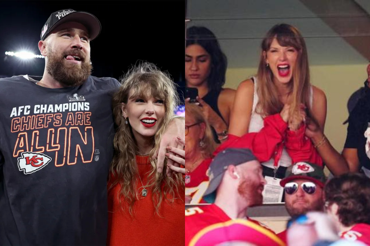 Taylor Swift jokes about 'Photobombing' herself while Celebrating Travis Kelce's success