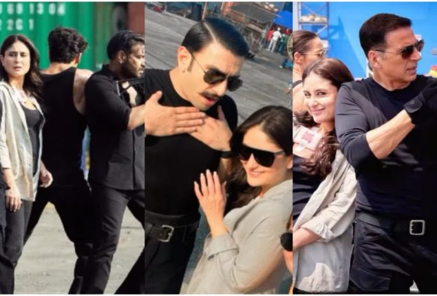 Kareena Kapoor’s glamorous BTS moments from ‘Singham Again’ with Ajay, Akshay, and Ranveer
