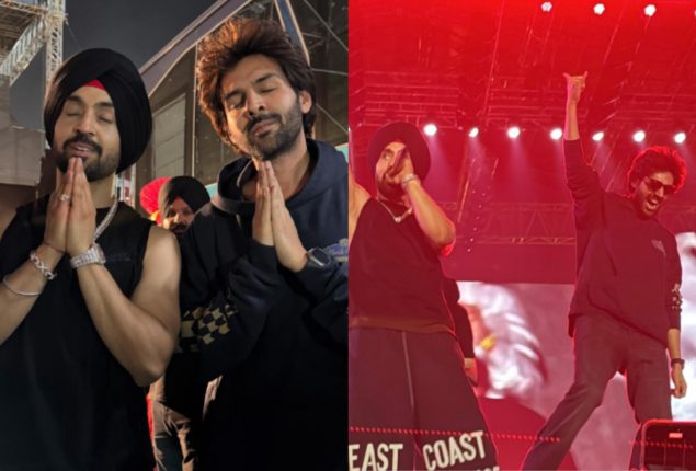Kartik Aaryan joins Diljit Dosanjh on stage, Fans celebrate unexpected duo
