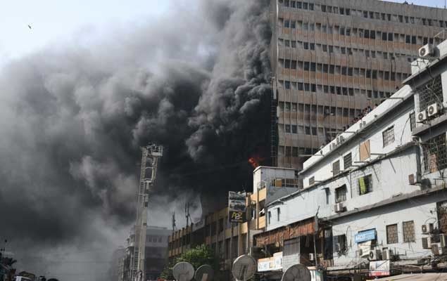 Fire erupted at Rimpa Plaza brought under control after intense efforts