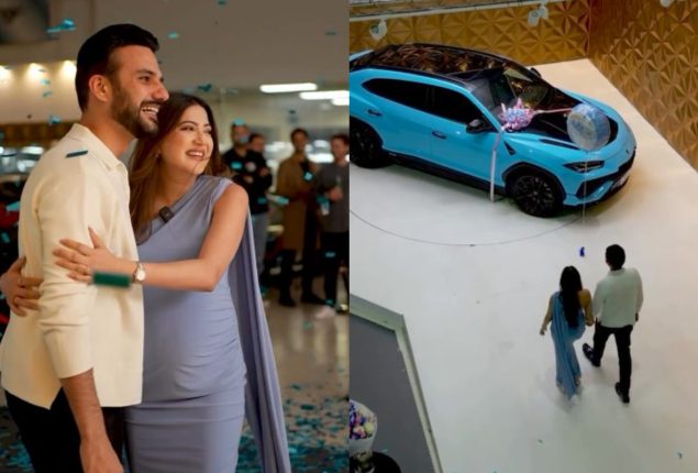 Aymen Saleem unique baby gender reveal video goes viral