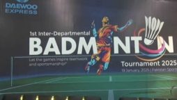 Daewoo’s first inter-departmental badminton championship; Faheem Barlas wins Men's singles title