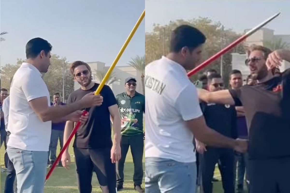 WATCH: Shahid Afridi tries Javelin throw with Arshad Nadeem