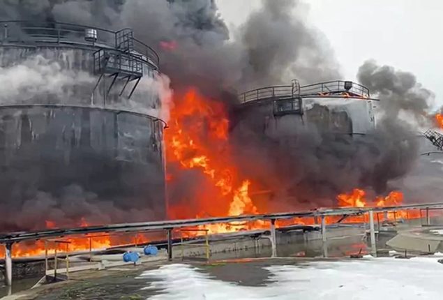 Drone attack sets Russian oil depot on fire, reports claim