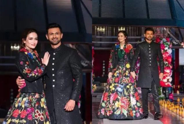 Sana Javed and Shoaib Malik steal the spotlight with their ramp walk in Doha