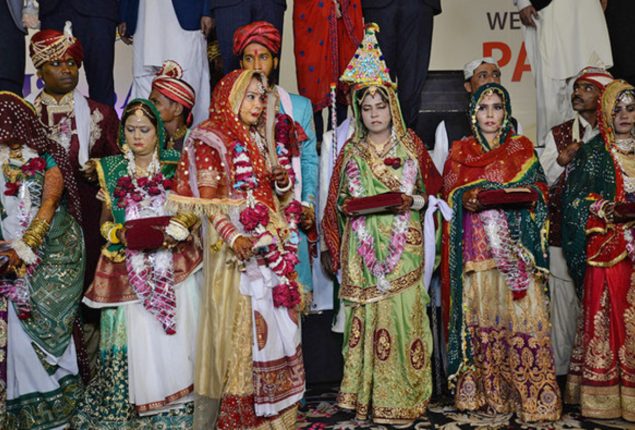 More than 100 Hindu couples tie the knot at mass wedding