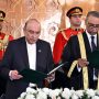 President Zardari administers oath from acting CJ IHC Justice Dogar  