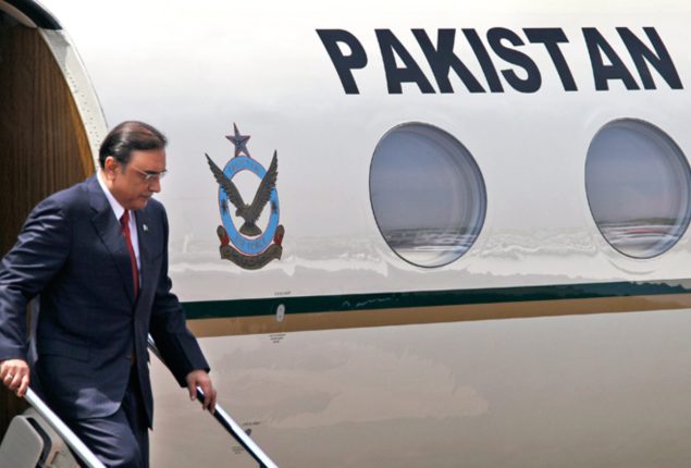President Asif Zardari arrives in Lahore on two-day visit