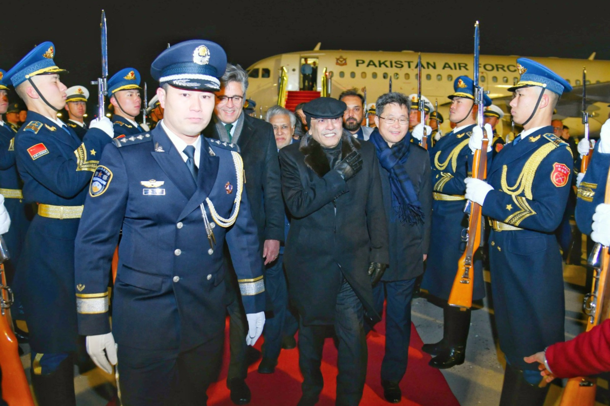 President Asif Zardari reaches China on five-day official visit