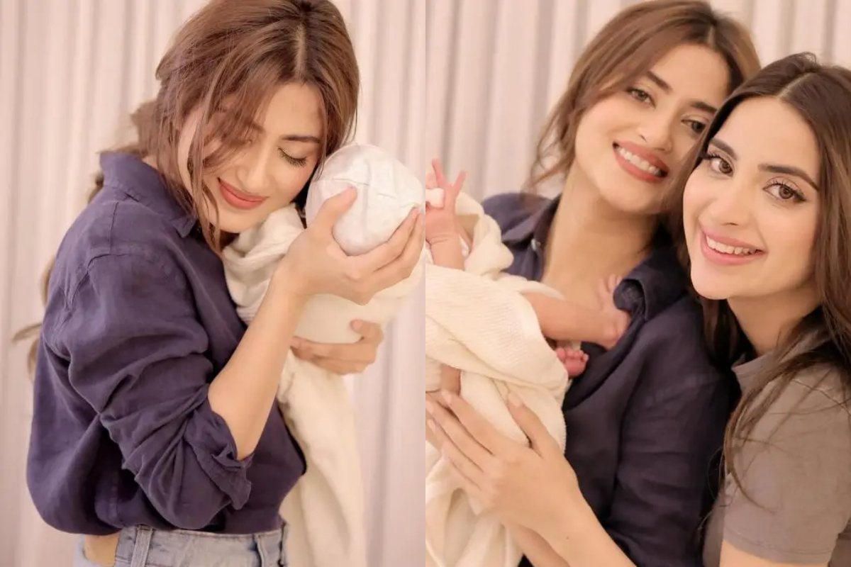 Sajal Aly’s sweet first encounter with her baby niece for the first time
