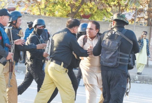 Several arrested as police and PTI workers clash near Adiala Jail