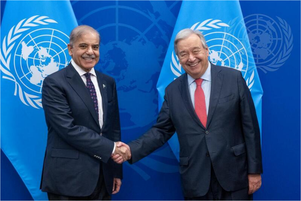 Shehbaz Sharif tells UN chief that Pakistan will defend itself aggressively against Indian provocations