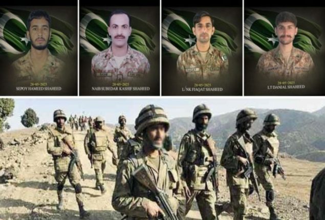 Four soldiers martyred, seven terrorists killed in KP & Balochistan IBOs