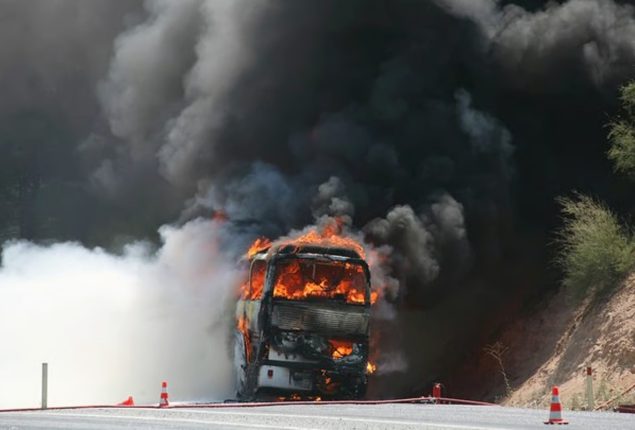 Tragic bus fire claims five lives near Quetta’s Western Bypass