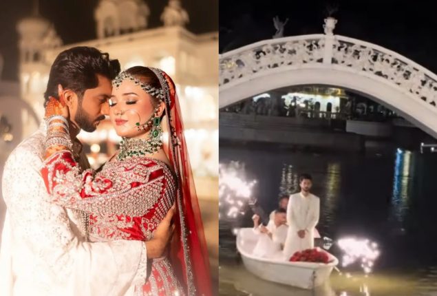 Rebecca Khan Nikkah: Hussain Tareen’s dramatic boat entry at Nikah makes internet crazy