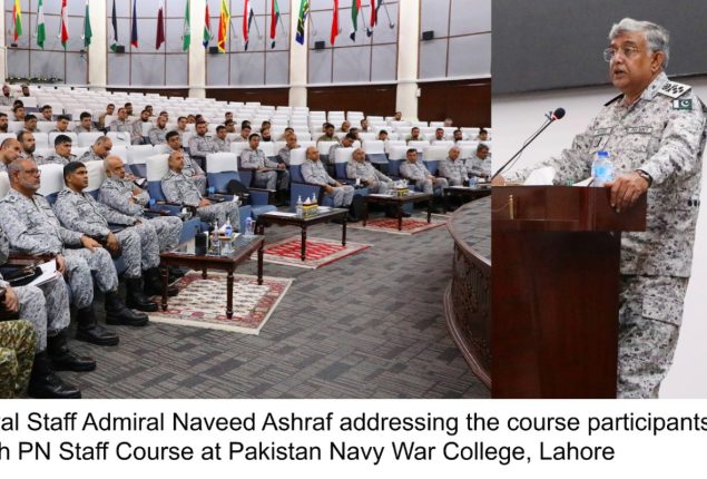 Naval Chief addresses participants at PN War College Lahore