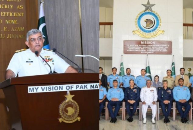 Naval Chief visits PAF Air War College, emphasizes Tech and joint operations