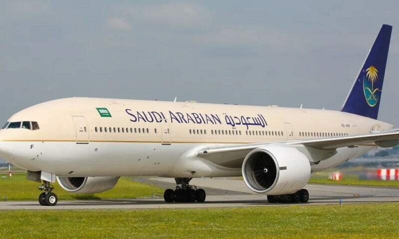 Saudi Airlines flight diverted to Karachi amid engine fire emergency