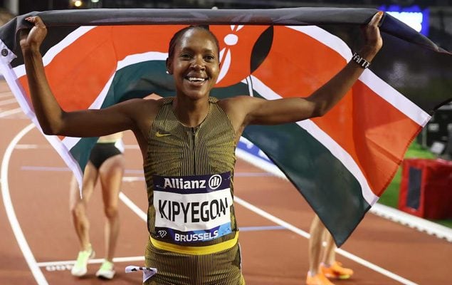Kenya’s Faith Kipyegon sets new women’s 1,500m world record