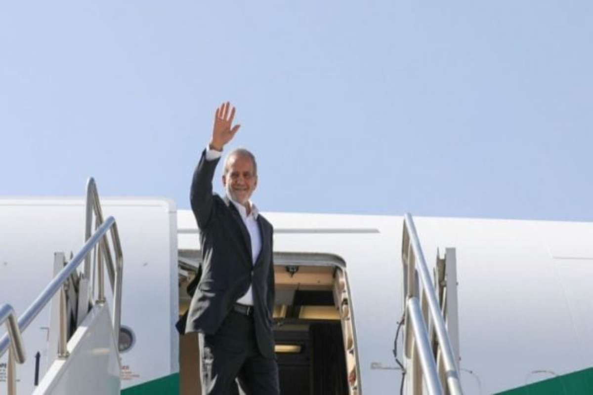 Iranian President Masoud Pezeshkian arrives in Islamabad