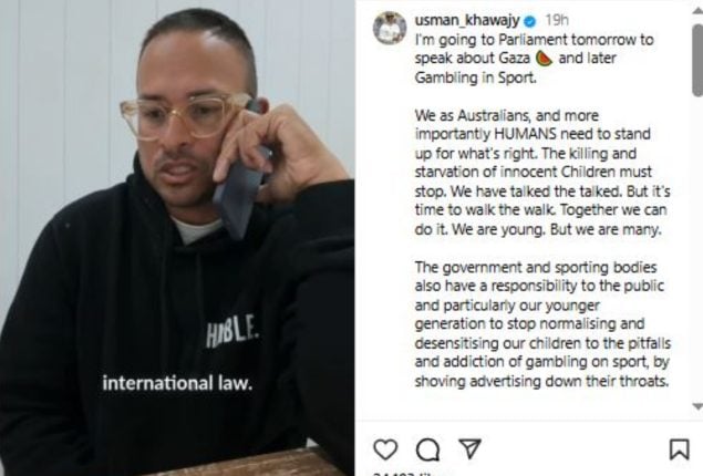 Usman Khawaja to address Australian parliament on Gaza and human rights
