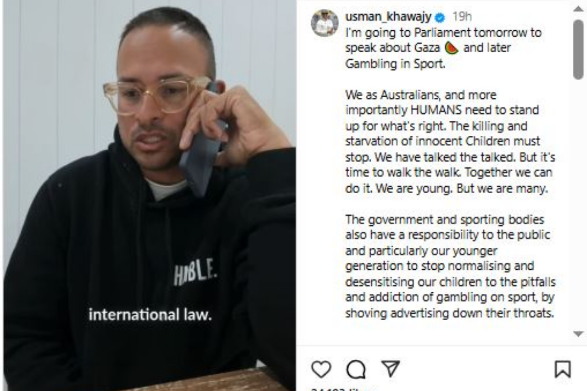 Usman Khawaja to address Australian parliament on Gaza and human rights