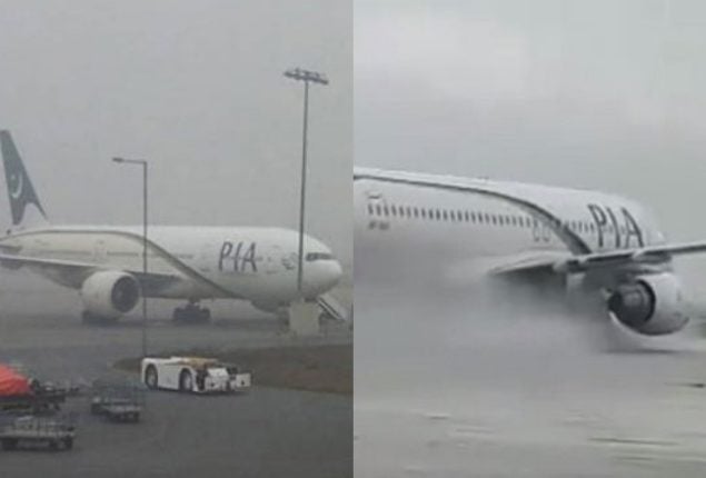 Flights delayed and cancelled at Jinnah International Airport due to heavy rain in Karachi