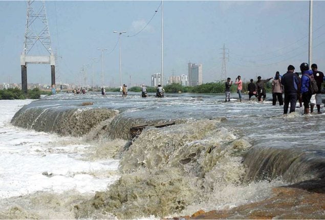 Heavy rains trigger flooding in Karachi as Thado Dam overflows